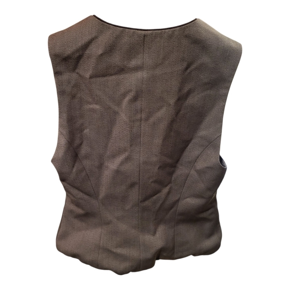 Wathne Fall Autumn Themed Equestrian Womens Brown Button Vesr Size Medium - Picture 2 of 5